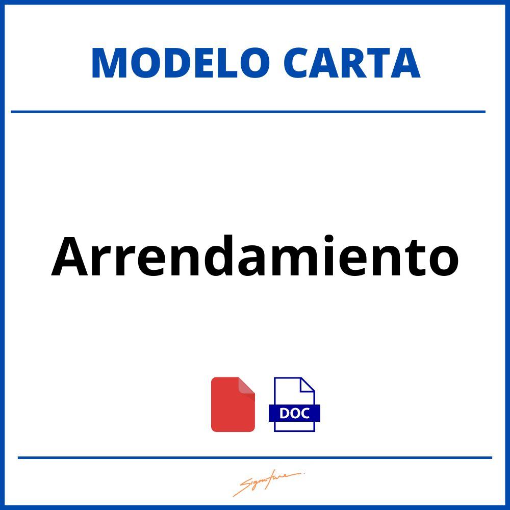 Carta De Arrendamiento