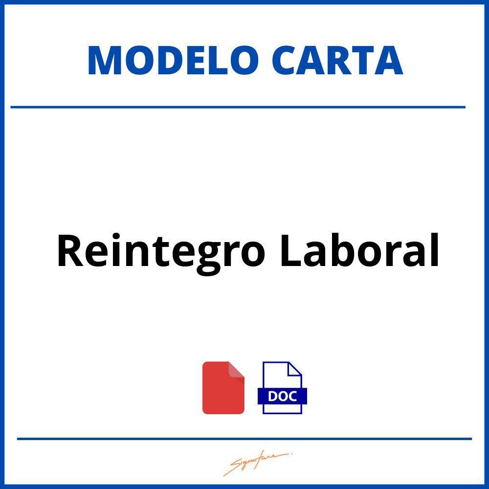 Como Hacer Una Carta De Reintegro Laboral 5329