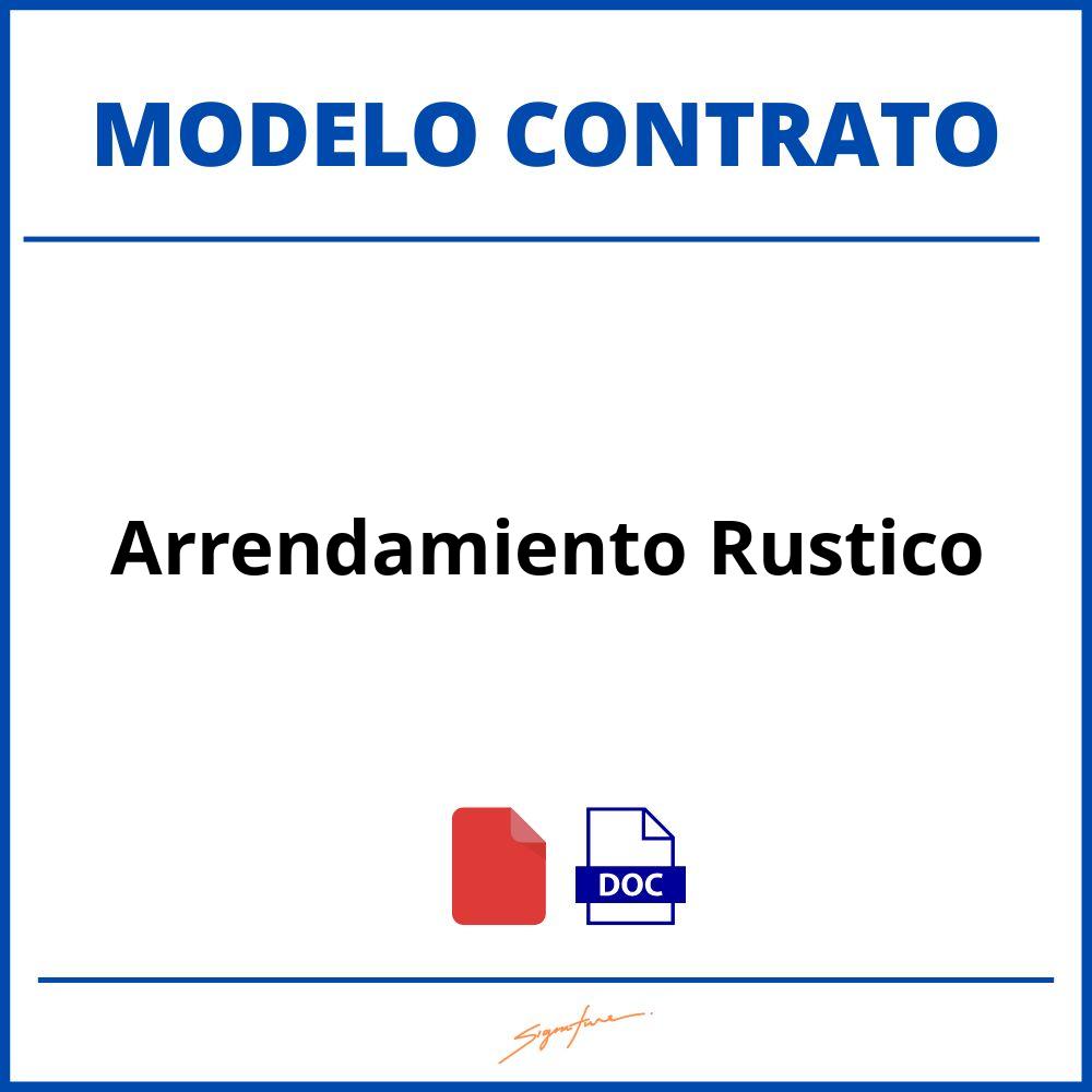 Contrato De Arrendamiento Rustico