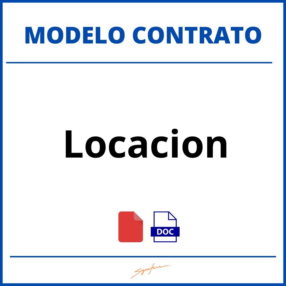 Contrato De Locacion