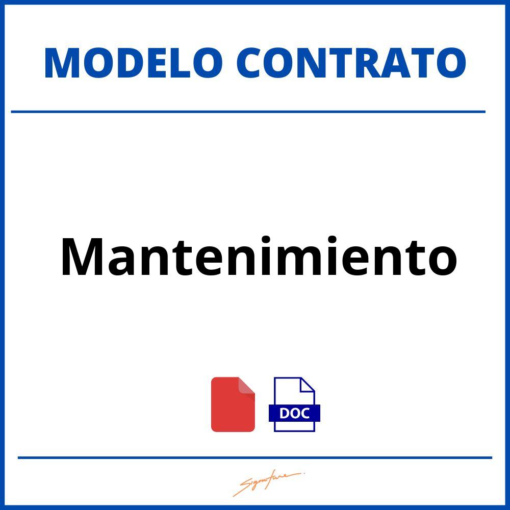 Contrato De Mantenimiento