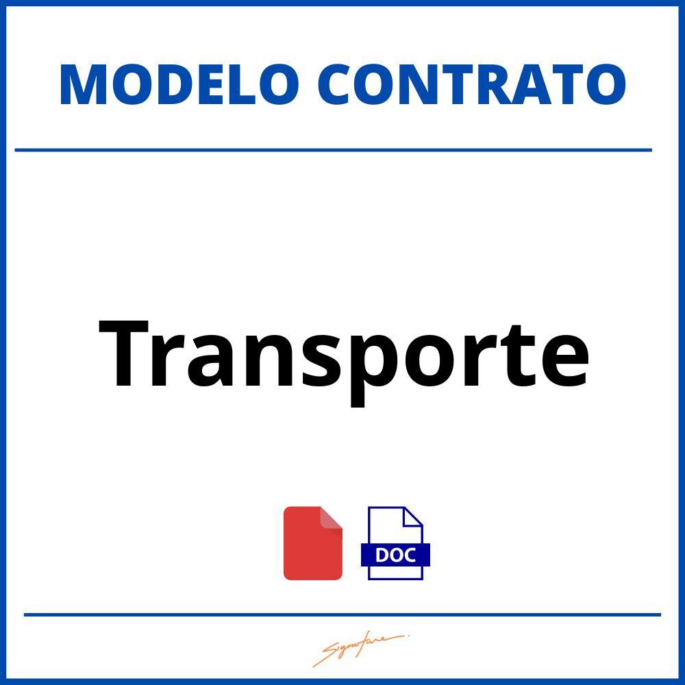 Como Hacer Un Contrato De Transporte Modelo